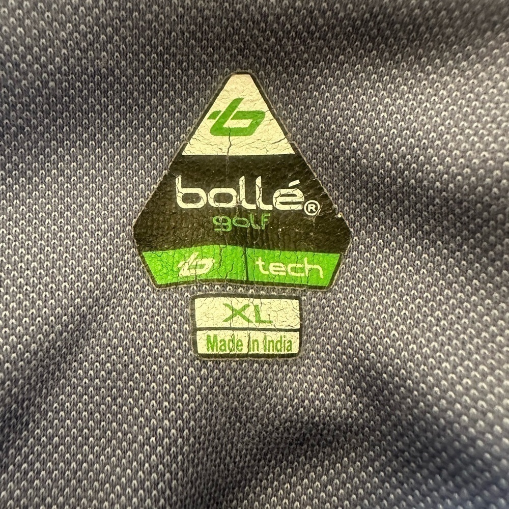 Men’s used Bolle golf polo shirt size XL pocket grey striped Pre own items are a - Picture 5 of 6